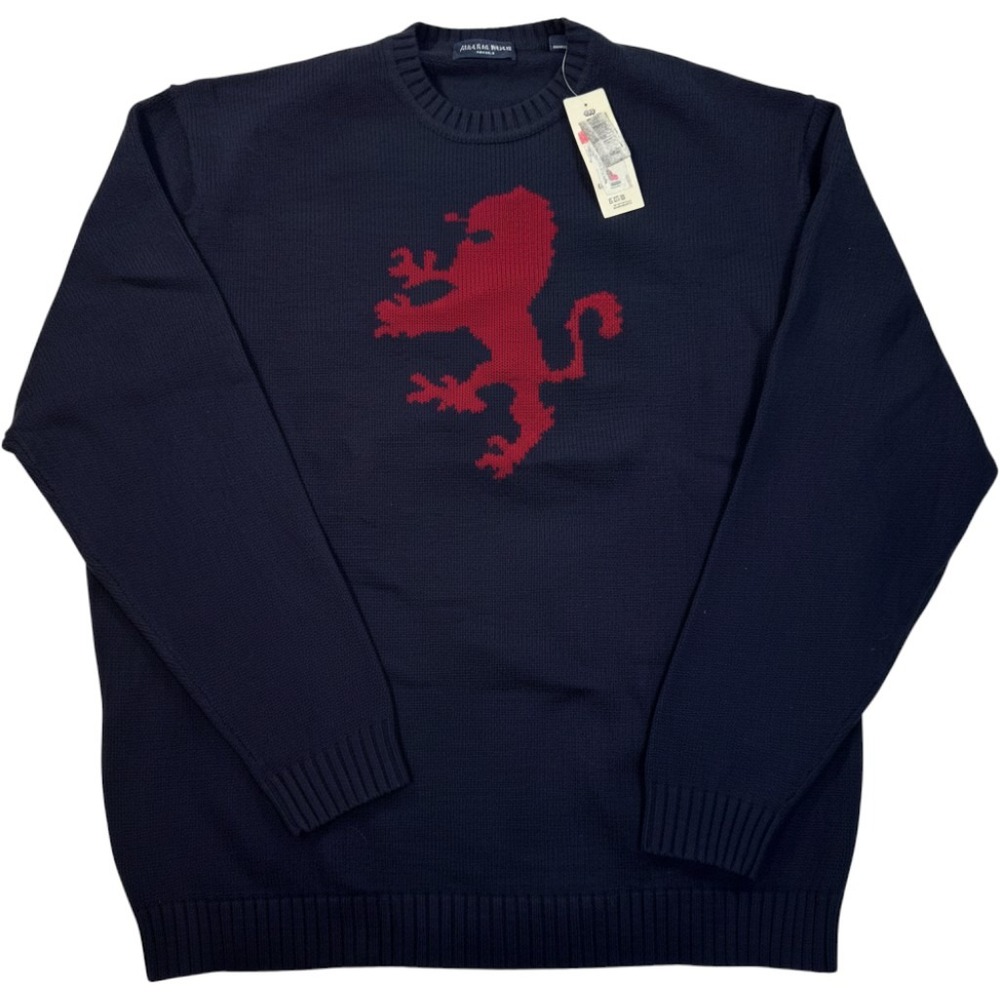 Austin Reed London Mens XXL Navy Blue Cotton Wool Lion Crest Sweater NWT